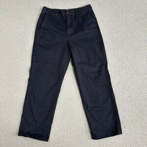 Alex Mill Straight Leg Pants Size 6 Black Twill Cotton Blend Baggy